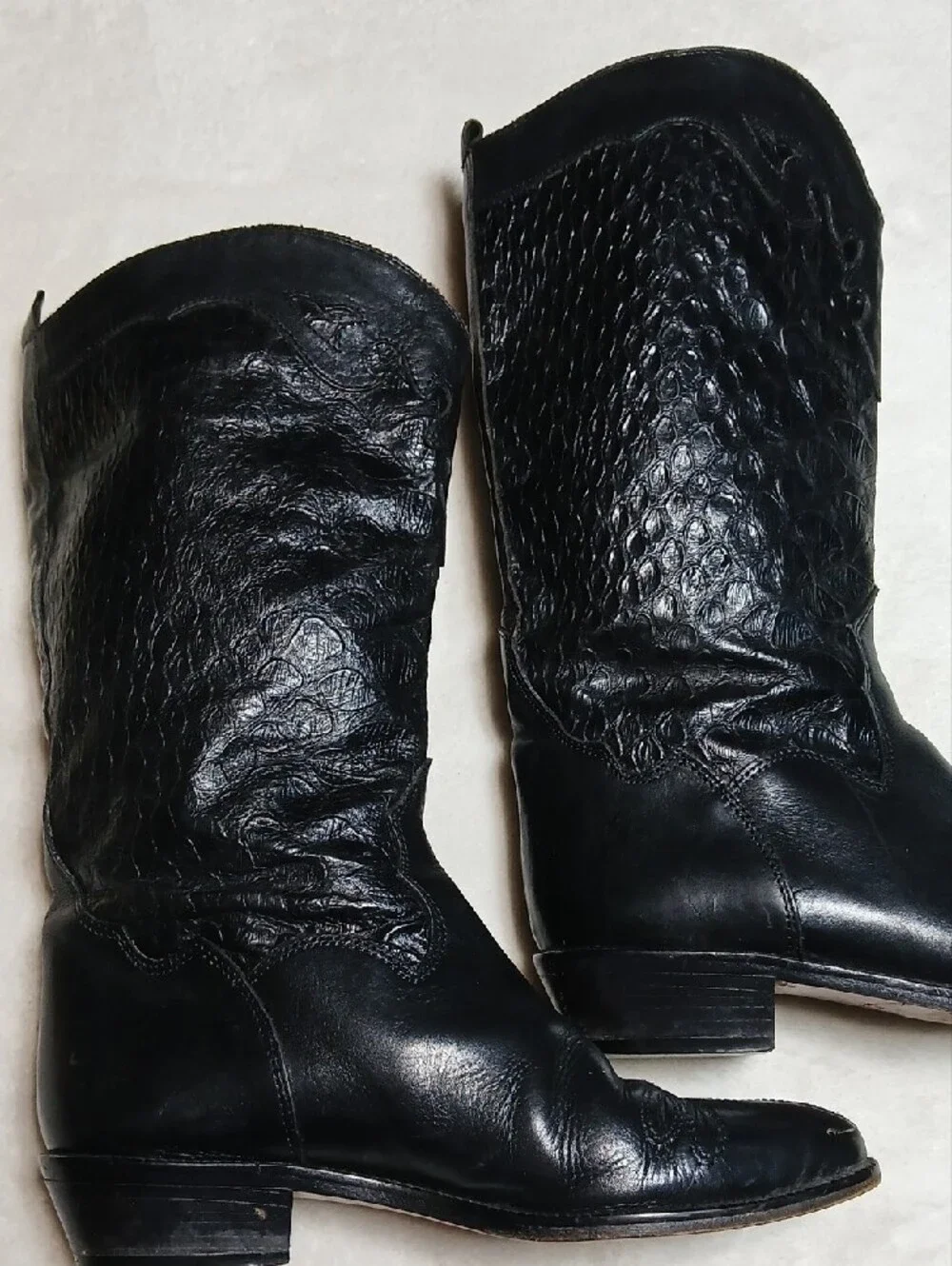 Joan & David Black Western Leather Boots Size 6.5